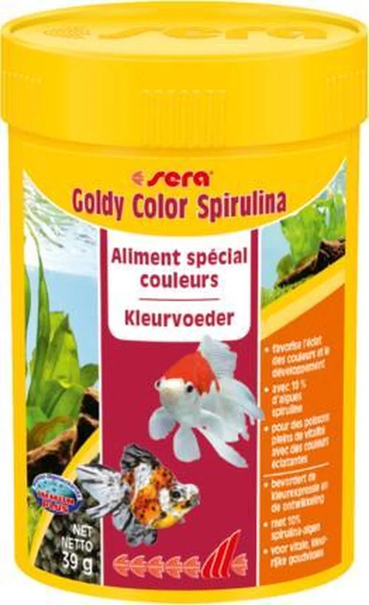 Goldy Spirulina Color kleurvoer met koudwatervissen 100ml van Sera – productfoto