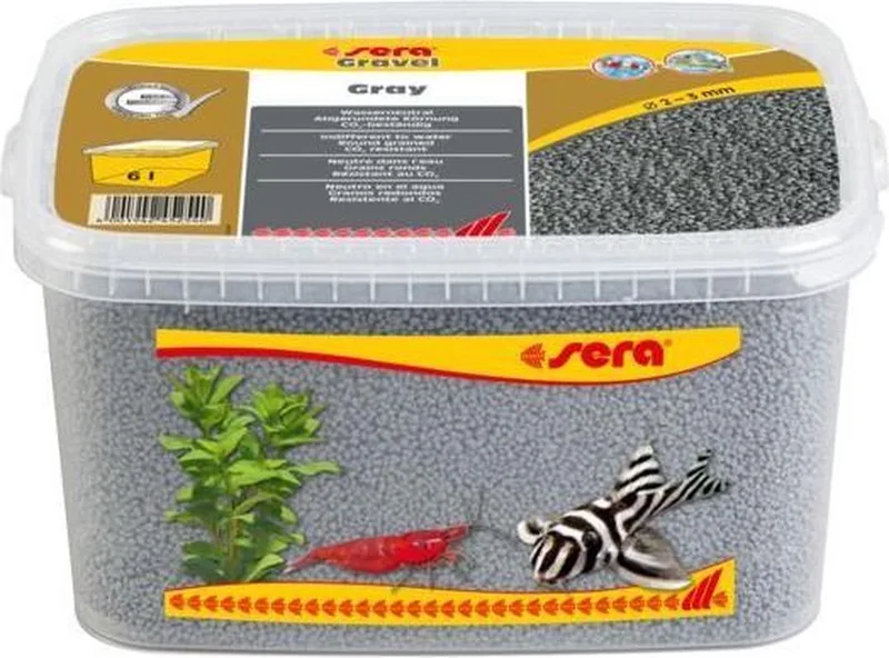 Gravel Gray - Inhoud: 3 liter - Aquarium grind bodem by Sera in Grey – product photo