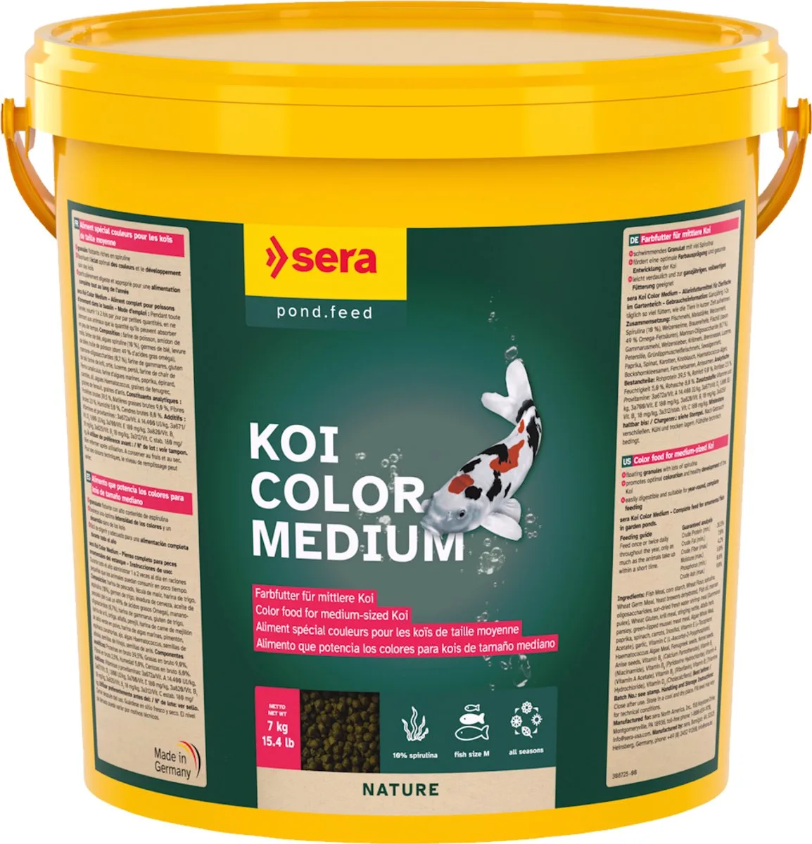 Koi Color Nature Medium - Natuurlijk Kleurvoeder - 7 kg de Sera – photo produit