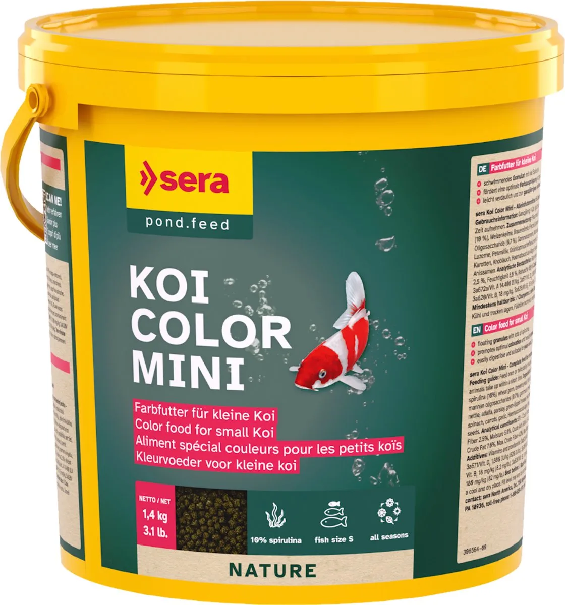 Koi Color Nature Mini - kleurvoeder voor jonge koi tot 12 cm - 3.800 ml van Sera – productfoto