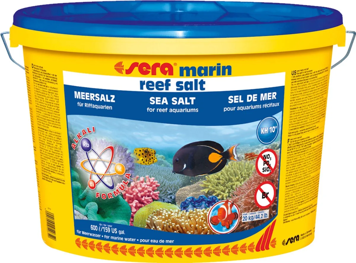 Marin Reef Salt 20KG - Voor 600 liter von Sera in Blau – Produktfoto