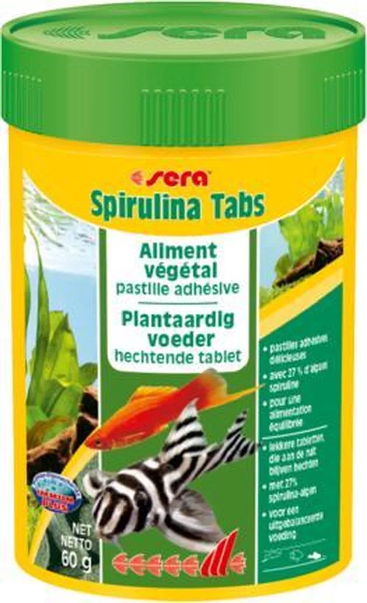 Spirulina Tabs 100ml kleeftabletten met hoog spirulinagehalte by Sera – product photo