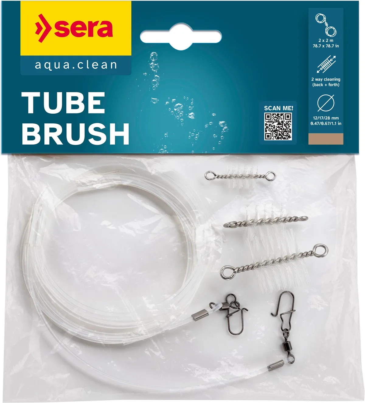 Tube Brush Flexibele slangreiniger by Sera in Transparent, White, Silver – product photo