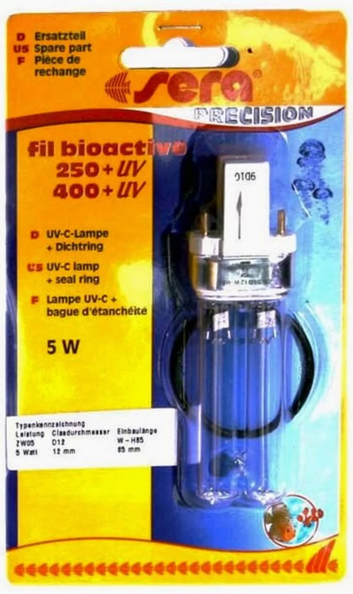 uv-c-lamp 5 w voor 250 + uv, 400 + uv | UVC vervanginslampen by Sera in Blue – product photo