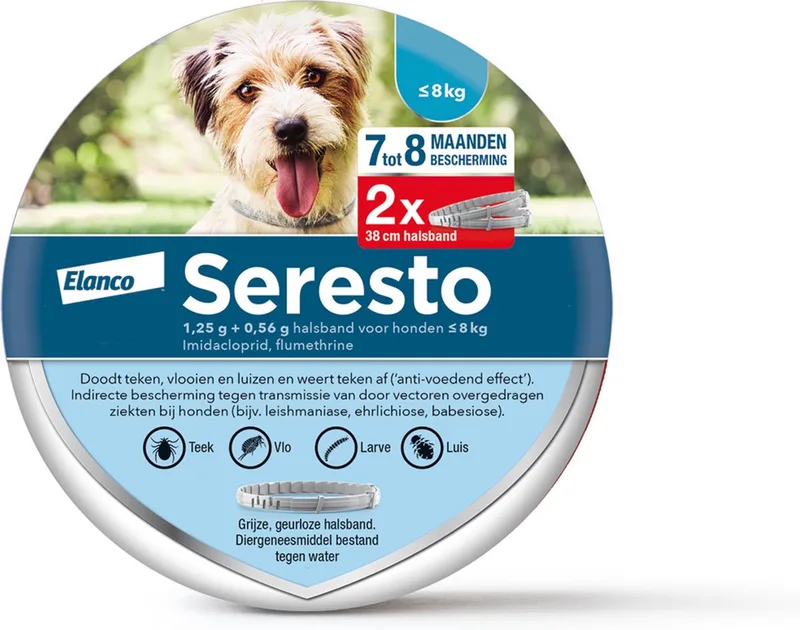 Teken- En Vlooienband Small - Anti tekenmiddel - 2 stuks < 8 Kg de Seresto – photo produit