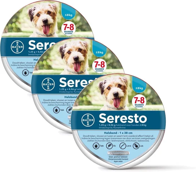 Teken- En Vlooienband Small - Anti tekenmiddel - 3 x per stuk Tot 8 Kg
