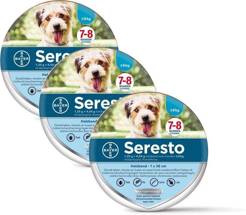 Teken- En Vlooienband Small - Anti tekenmiddel - 3 x per stuk Tot 8 Kg by Seresto – product photo