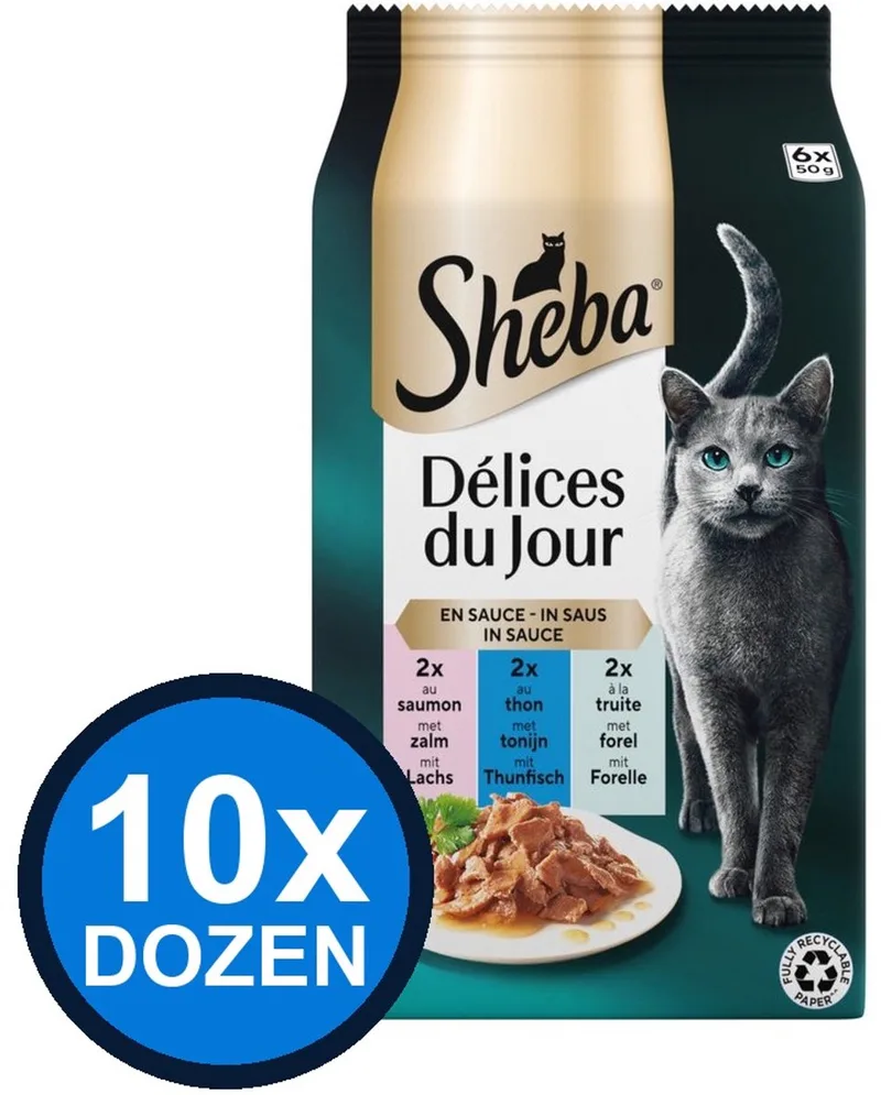 10x Sheba - Delices du Jour Vis Selectie in Saus Multipack - Kattenvoer Natvoer - 6x50g by Sheba – product photo