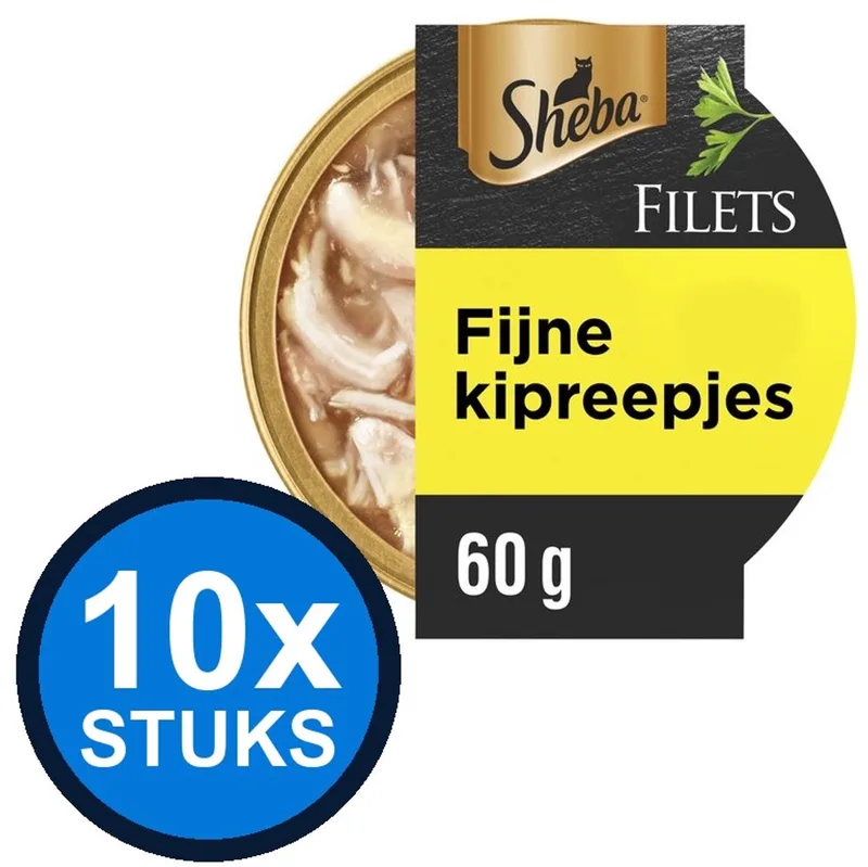 10x Sheba - Filets Kipreepjes in Saus - Kattenvoer Natvoer - 60 g von Sheba – Produktfoto