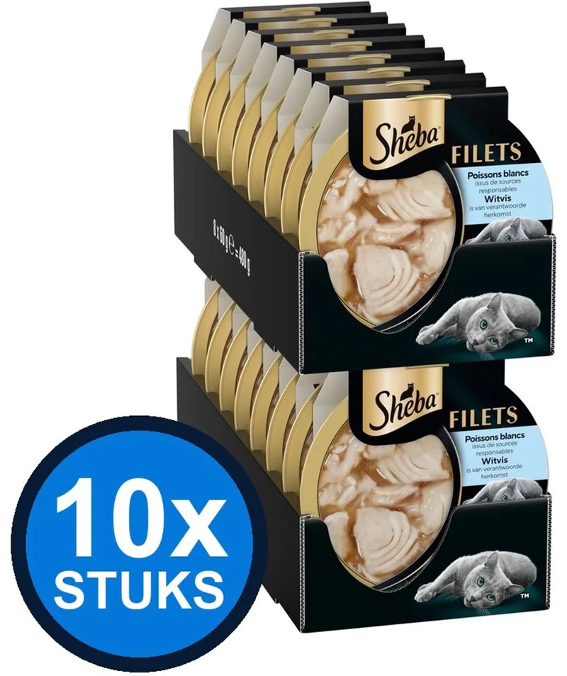10x Sheba - Filets Witvis in Saus - Kattenvoer Natvoer - 60 g de Sheba – photo produit