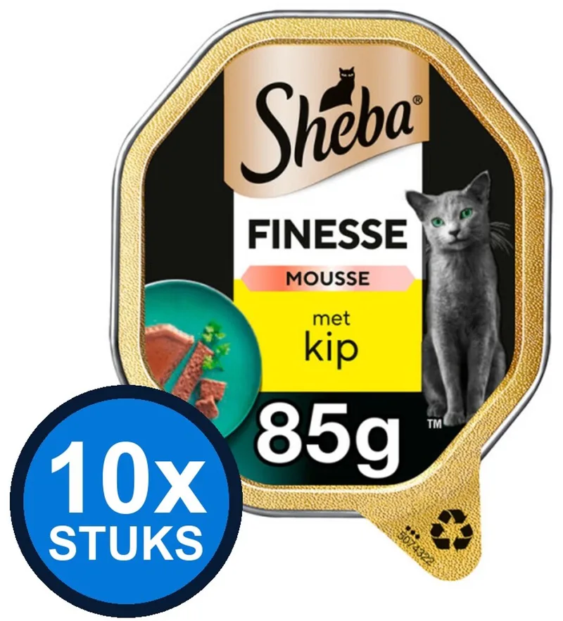 10x Sheba - Finesse Mousse Kip - Kattenvoer Natvoer - 85 g fra Sheba – produktbillede