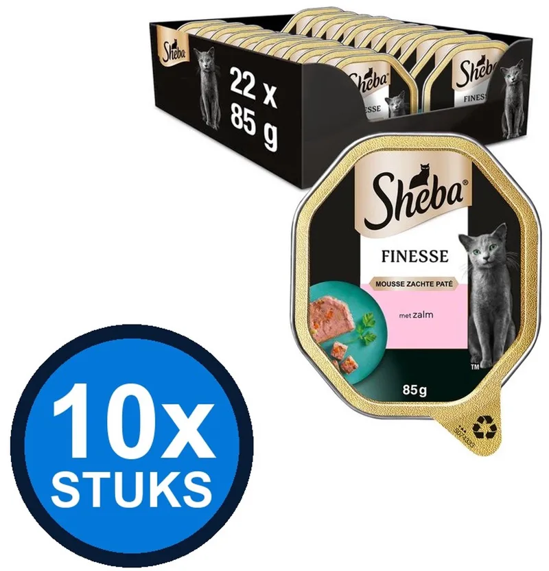 10x Sheba - Finesse Mousse Zalm - Kattenvoer Natvoer - 85 g by Sheba – product photo