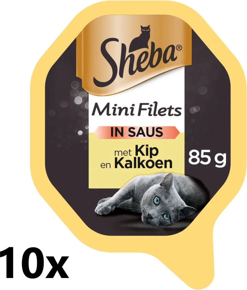 10x Sheba - Mini Filets Kip & Kalkoen in Saus - Kattenvoer Natvoer - 85 g by Sheba – product photo