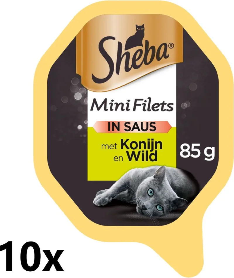 10x Sheba - Mini Filets Konijn & Wild in Saus - Kattenvoer Natvoer - 85 g de Sheba – photo produit