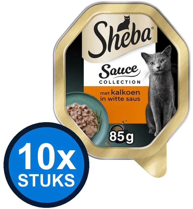 10x Sheba - Sauce Collection Kalkoen in Witte Saus - Kattenvoer Natvoer - 85 g by Sheba – product photo