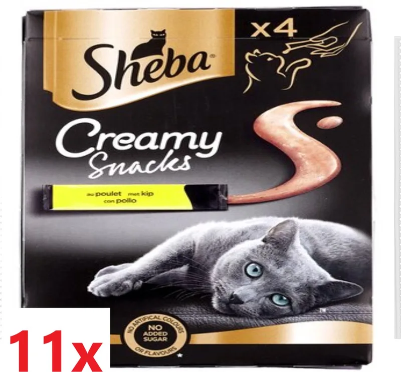 11x Sheba - Creamy Snacks Kip - Kattensnacks - 4 stuks de Sheba – photo produit