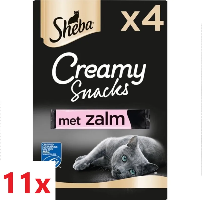 11x Sheba - Creamy Snacks Zalm - Kattensnacks - 4 stuks von Sheba – Produktfoto