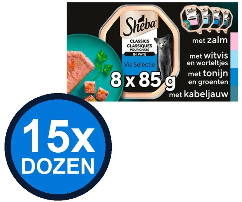 15x Sheba - Classic Paté Vis Selectie Multipack - Kattenvoer Natvoer - 8x85g by Sheba – product photo