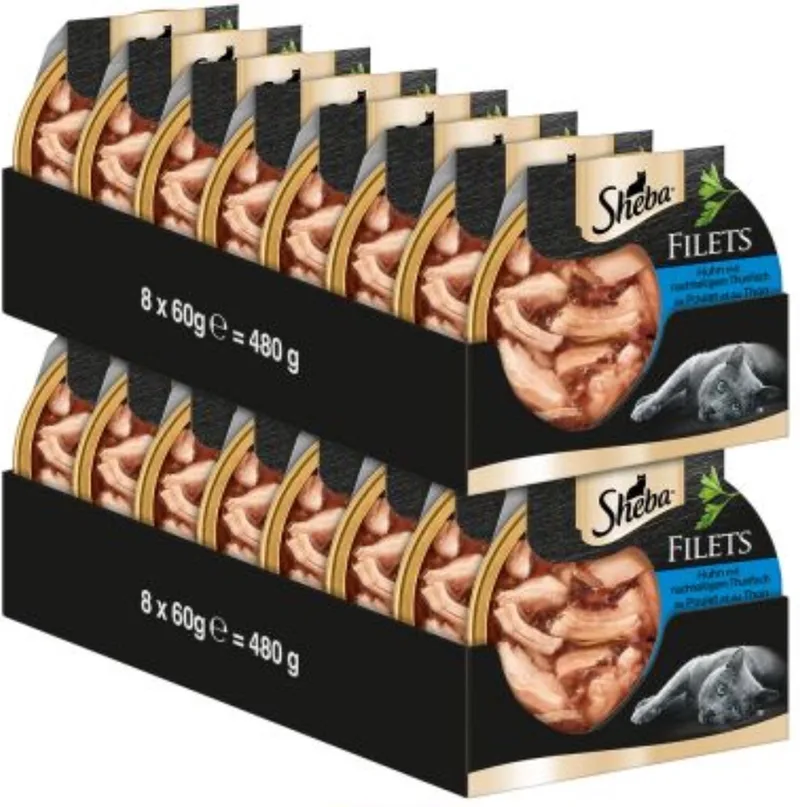 16x Sheba - Filets Kip & Tonijn in Saus - Kattenvoer Natvoer - 60 g by Sheba – product photo