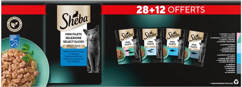 1x Sheba - Mini Filets Vis Selectie in Saus Multipack - Kattenvoer Natvoer - 40x85g by Sheba – product photo