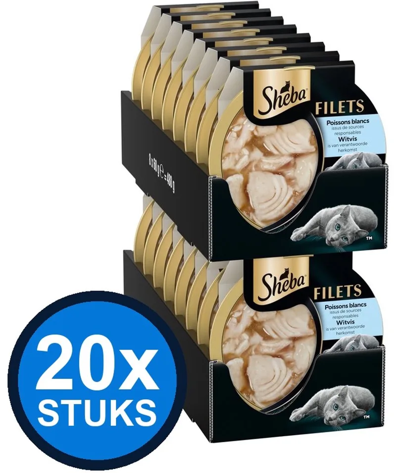 20x Sheba - Filets Witvis in Saus - Kattenvoer Natvoer - 60 g von Sheba – Produktfoto