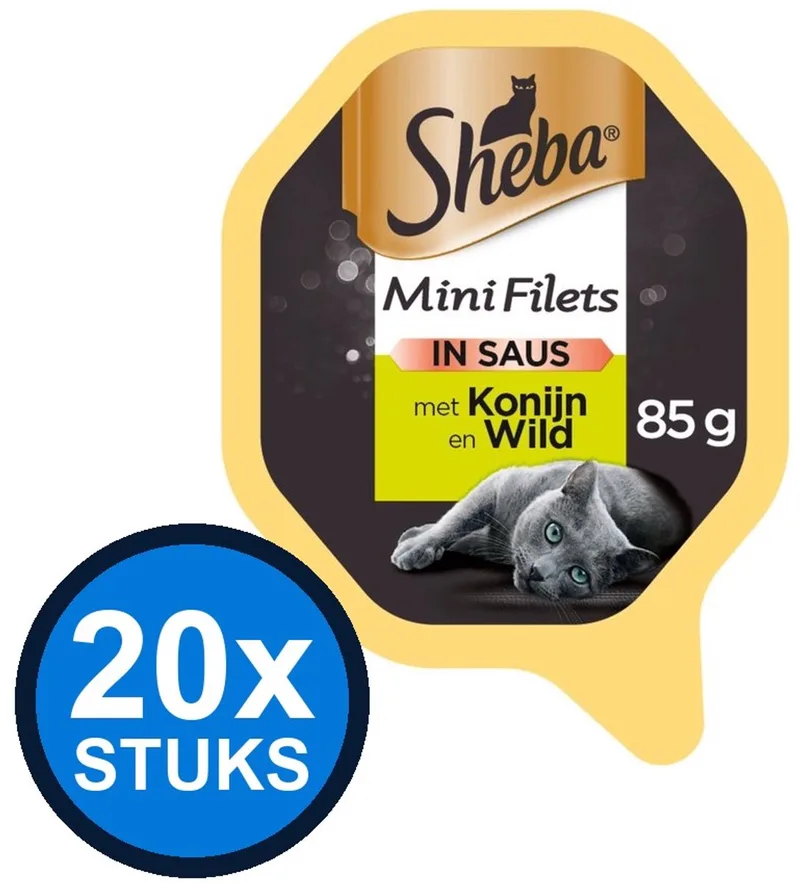 20x Sheba - Mini Filets Konijn & Wild in Saus - Kattenvoer Natvoer - 85 g by Sheba – product photo