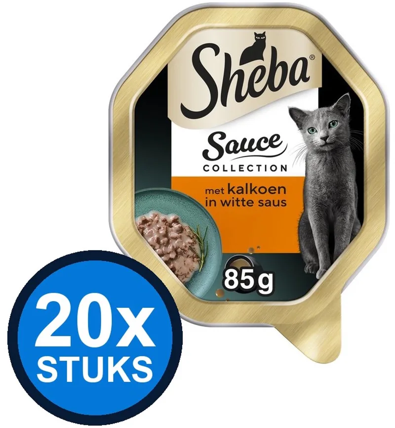 20x Sheba - Sauce Collection Kalkoen in Witte Saus - Kattenvoer Natvoer - 85 g von Sheba – Produktfoto