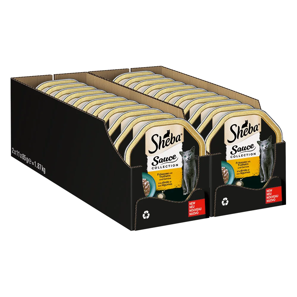22x 85g Megapack Sheba kom fricassée met kalkoen & groenten nat kattenvoer van Sheba – productfoto