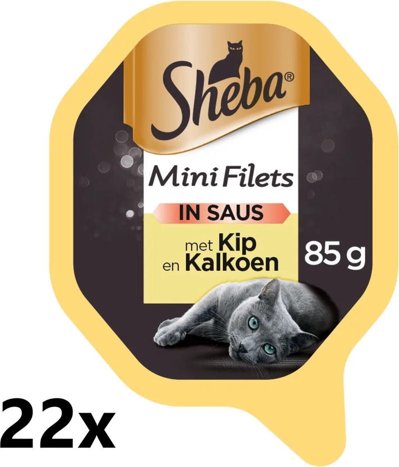 22x Sheba - Mini Filets Kip & Kalkoen in Saus - Kattenvoer Natvoer - 85 g von Sheba – Produktfoto