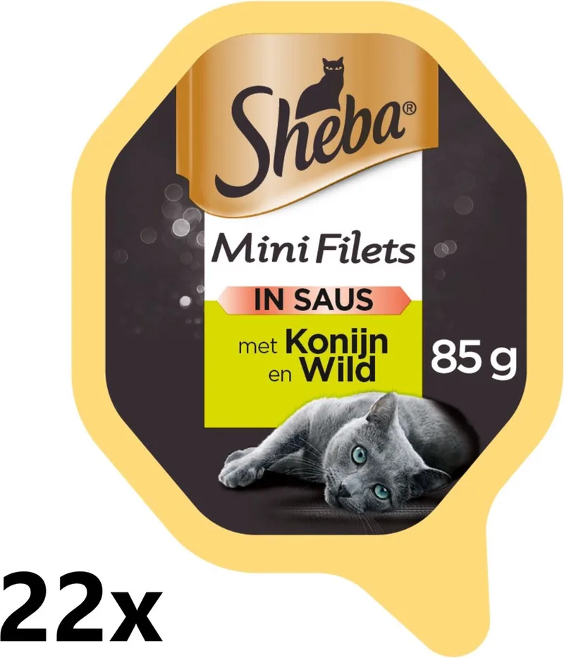 22x Sheba - Mini Filets Konijn & Wild in Saus - Kattenvoer Natvoer - 85 g de Sheba – photo produit