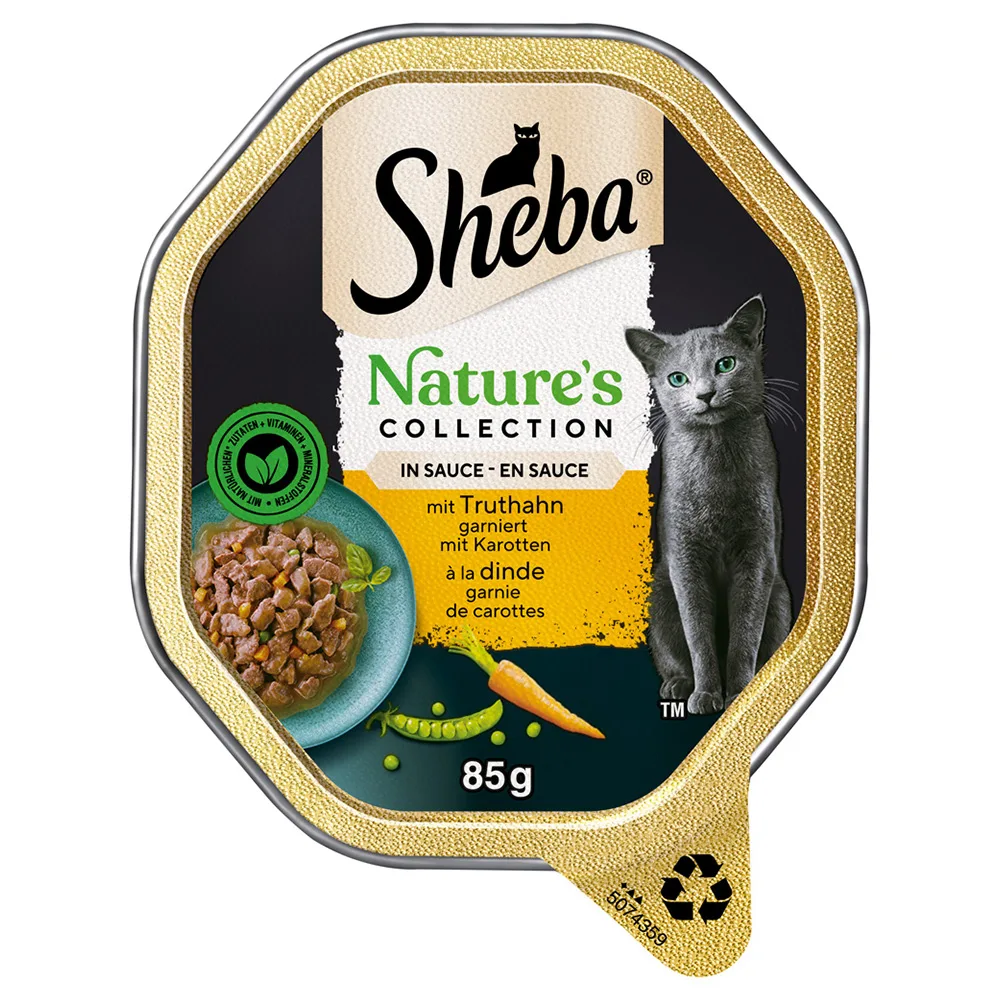 22x85g Kalkoen in Saus Nature's Collection Sheba Kattenvoer van Sheba – productfoto