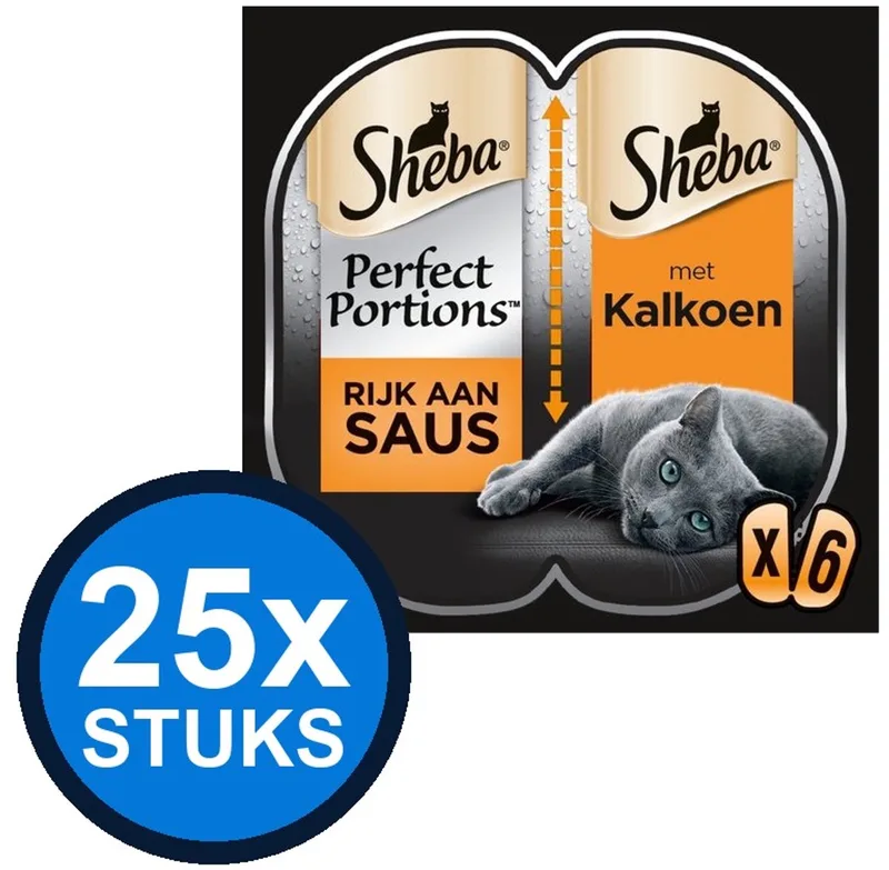 25x Sheba - Perfect Portions adult saus kalkoen mp 6x37,5gr - Kattenvoer Natvoer - 225 g by Sheba – product photo