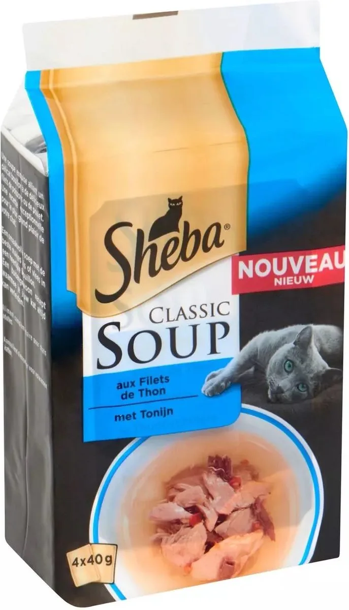 2x - Sheba - Kattenvoeding - Classic Soup Versheidszakjes met Tonijn - 4x40g von Sheba – Produktfoto