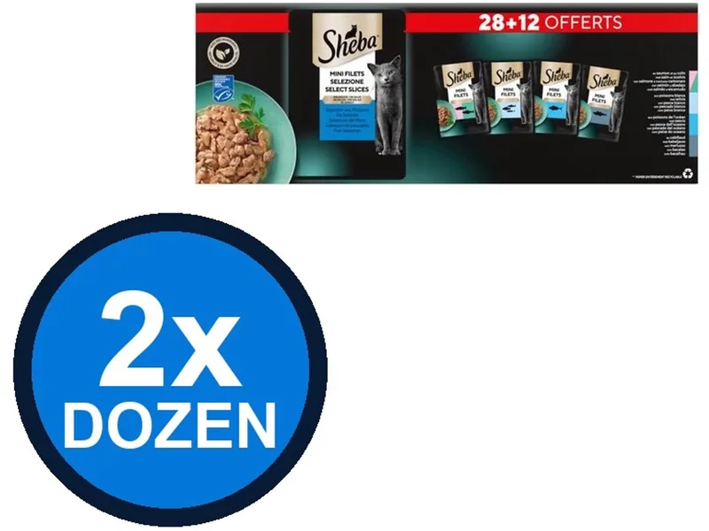 2x Sheba - Mini Filets Vis Selectie in Saus Multipack - Kattenvoer Natvoer - 40x85g von Sheba – Produktfoto