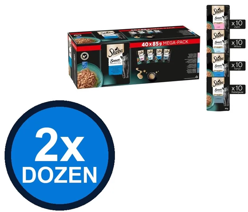 2x Sheba - Sauce Lover Vis Selectie in Saus Multipack - Kattenvoer Natvoer - 40x85g von Sheba – Produktfoto