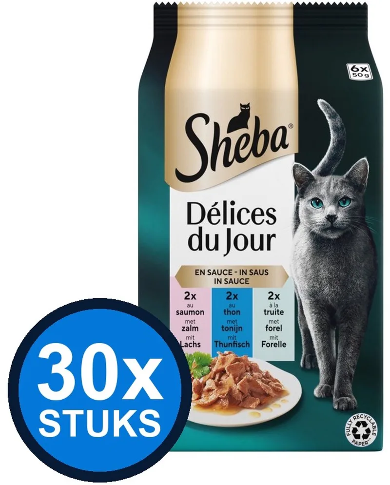 30x Sheba - Delices du Jour Vis Selectie in Saus Multipack - Kattenvoer Natvoer - 6x50g von Sheba – Produktfoto