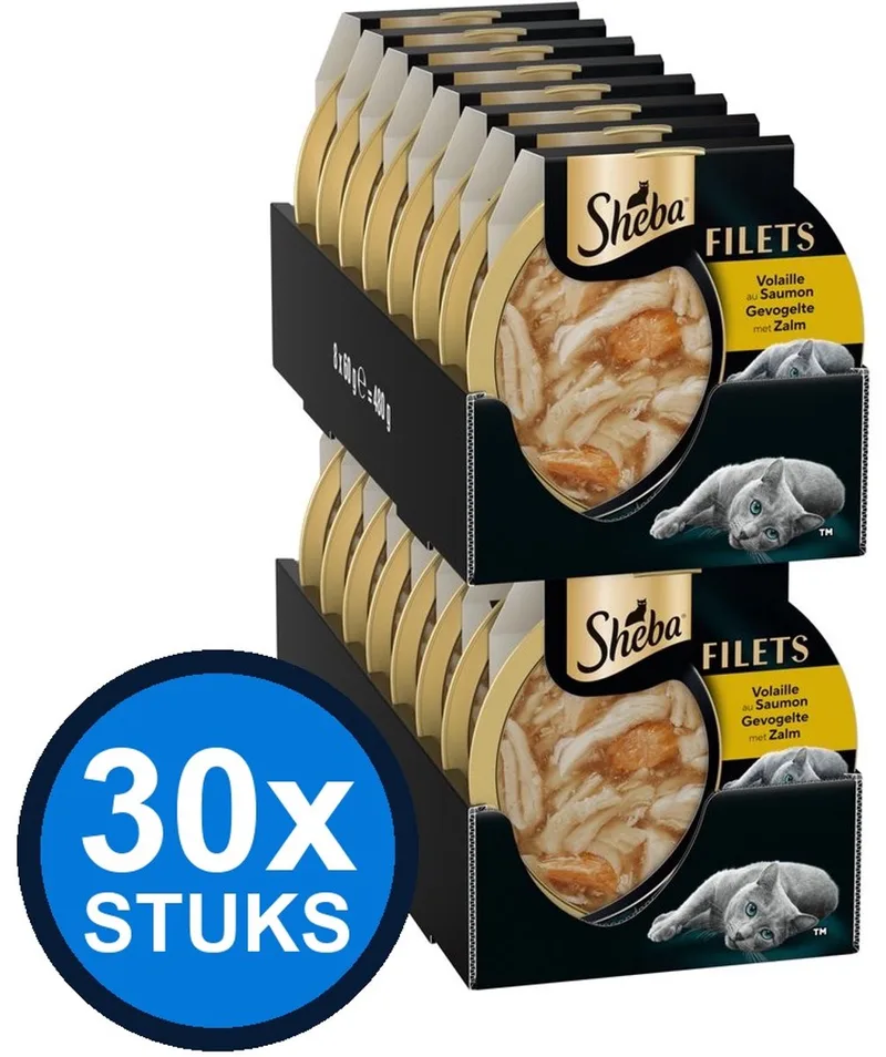 30x Sheba - Filets Gevogelte & Zalm in Saus - Kattenvoer Natvoer - 60 g by Sheba – product photo