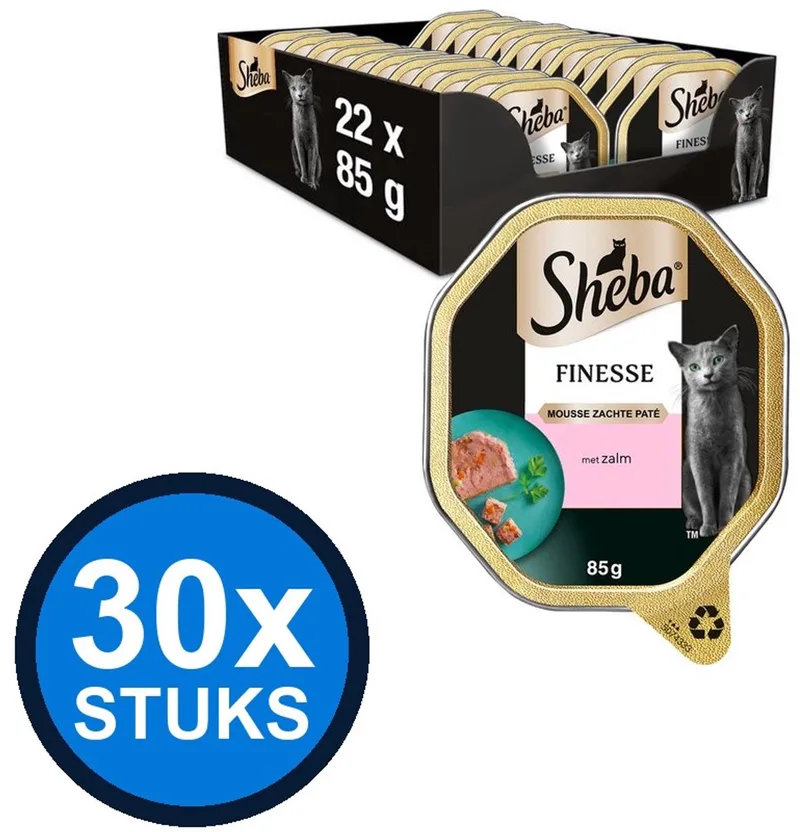 30x Sheba - Finesse Mousse Zalm - Kattenvoer Natvoer - 85 g de Sheba – photo produit