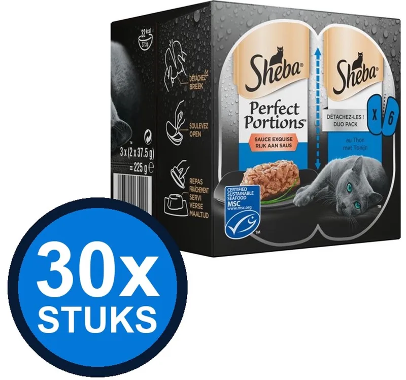 30x Sheba - Perfect Portions Adult Tonijn in Saus Multipack - Kattenvoer Natvoer - 6x37,5g by Sheba – product photo