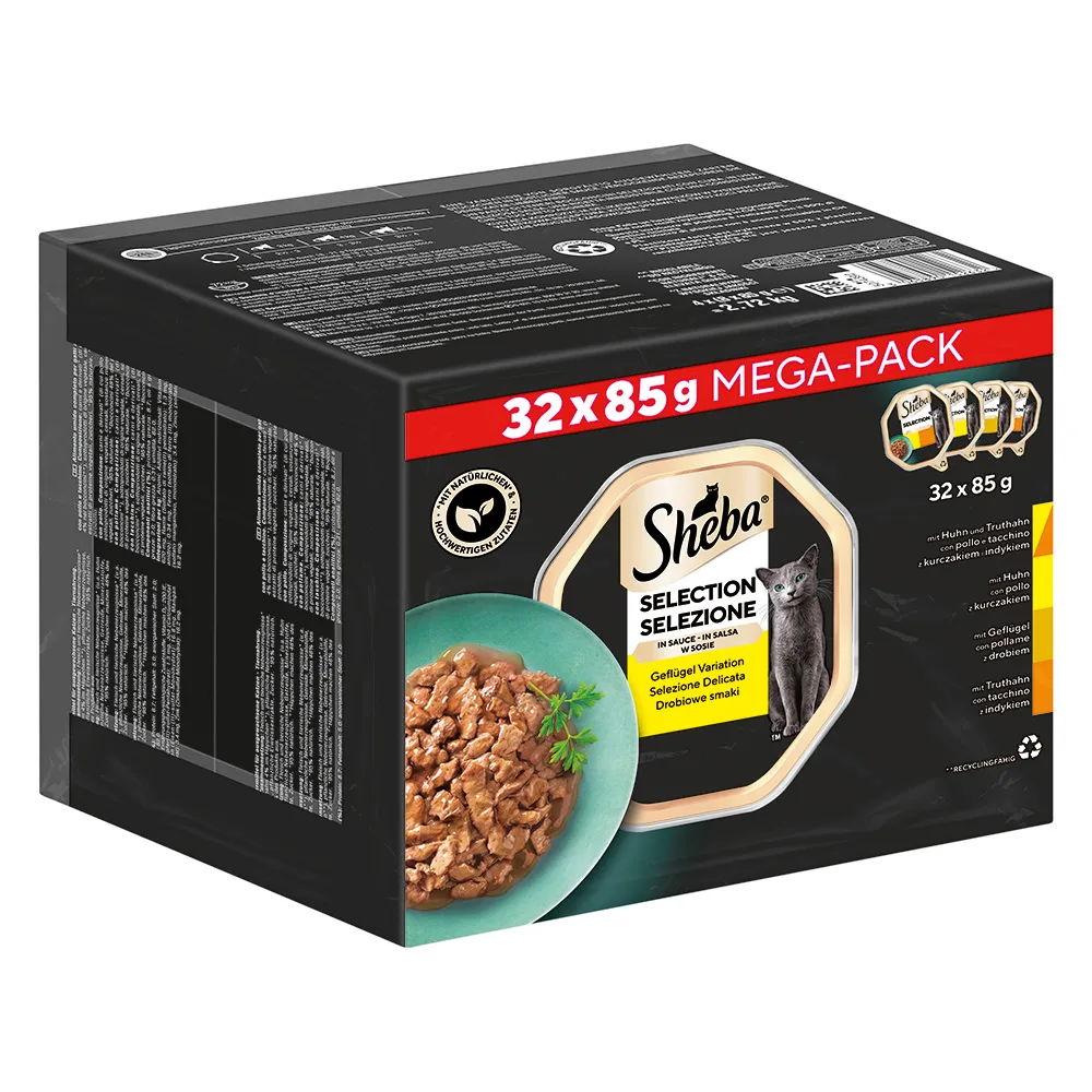 32x85g Selection in Saus Variaties in Kuipjes Sheba Kattenvoer van Sheba – productfoto