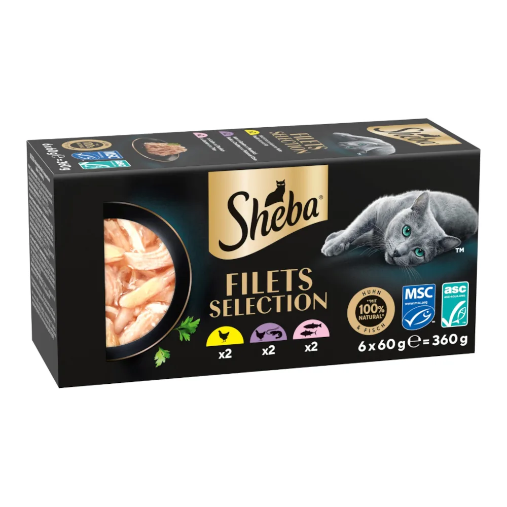 36x 60g Sheba Filets Mixpack II (3 soorten) nat kattenvoer van Sheba – productfoto