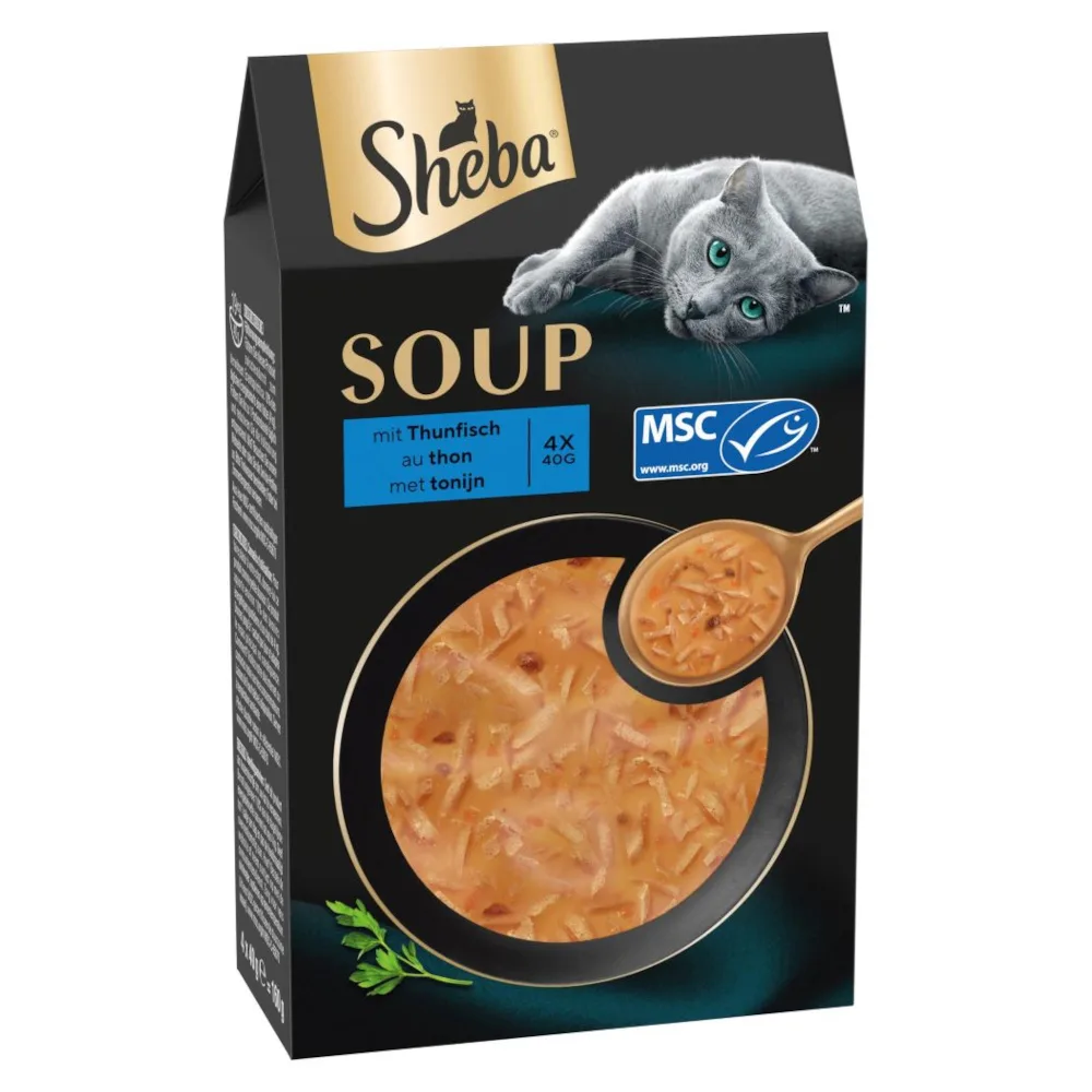 40x 40g Multipack Sheba Classic Soup Fresh Pouches met Tonijn Nat Kattenvoer de Sheba – photo produit