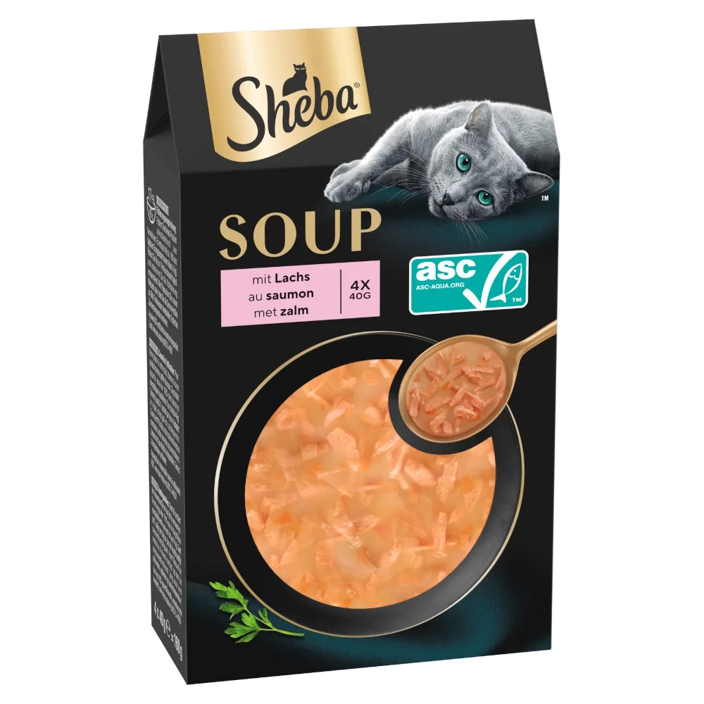 40x 40g Multipack Sheba Classic Soup Fresh Zakjes met Zalm Kattenvoer Nat by Sheba – product photo