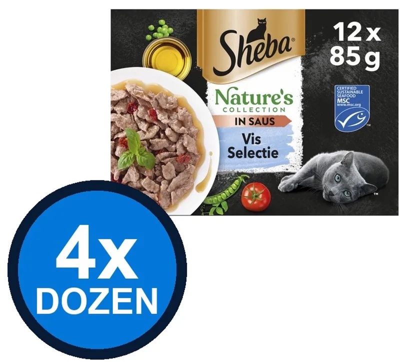 4x Sheba - Nature's Collection Vis Selectie in Gelei Multipack - Kattenvoer Natvoer - 12x85g von Sheba – Produktfoto