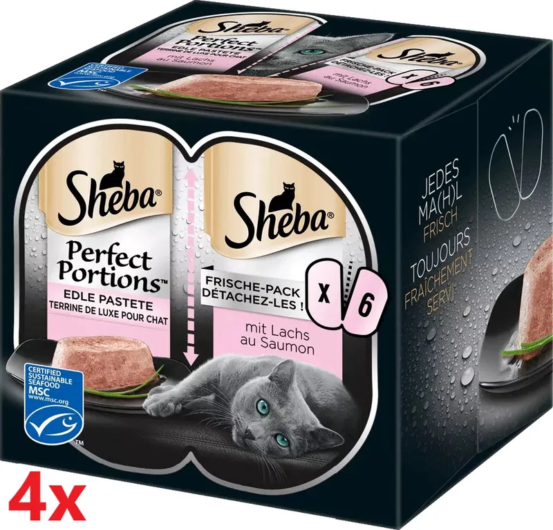 4x Sheba - Perfect Portions Adult Paté Zalm Multipack - Kattenvoer Natvoer - 6x37,5g von Sheba – Produktfoto