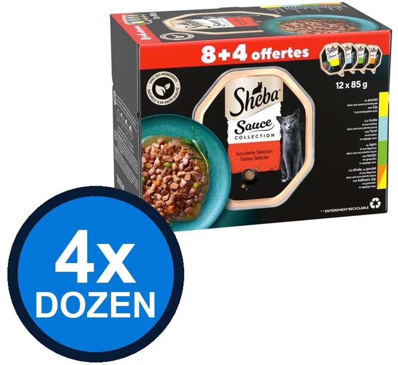 4x Sheba - Sauce Collection Traiteur Selectie in Saus Multipack - Kattenvoer Natvoer - 12x85g by Sheba – product photo