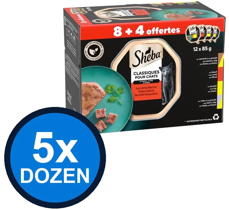 5x Sheba - Classic Paté Traiteur Selectie Multipack - Kattenvoer Natvoer - 12x85g by Sheba – product photo