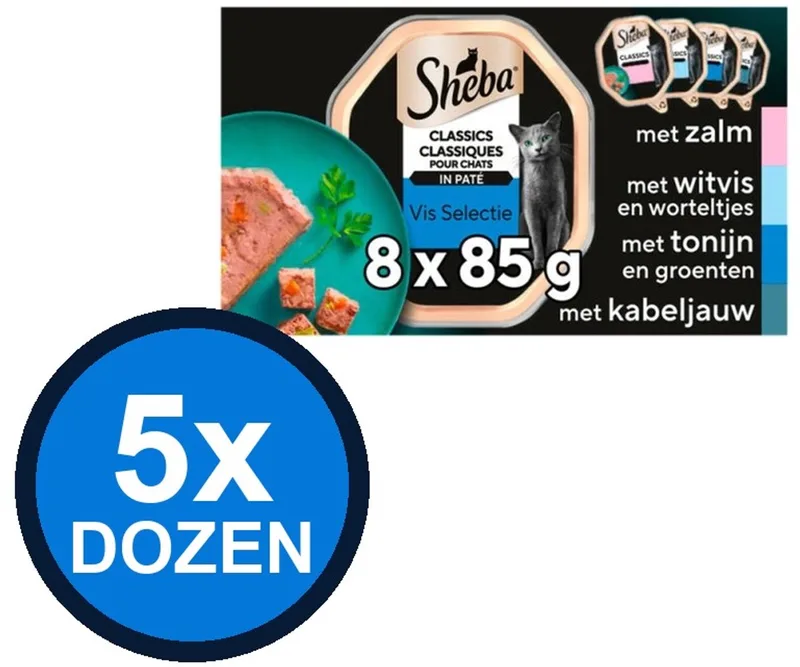 5x Sheba - Classic Paté Vis Selectie Multipack - Kattenvoer Natvoer - 8x85g by Sheba – product photo
