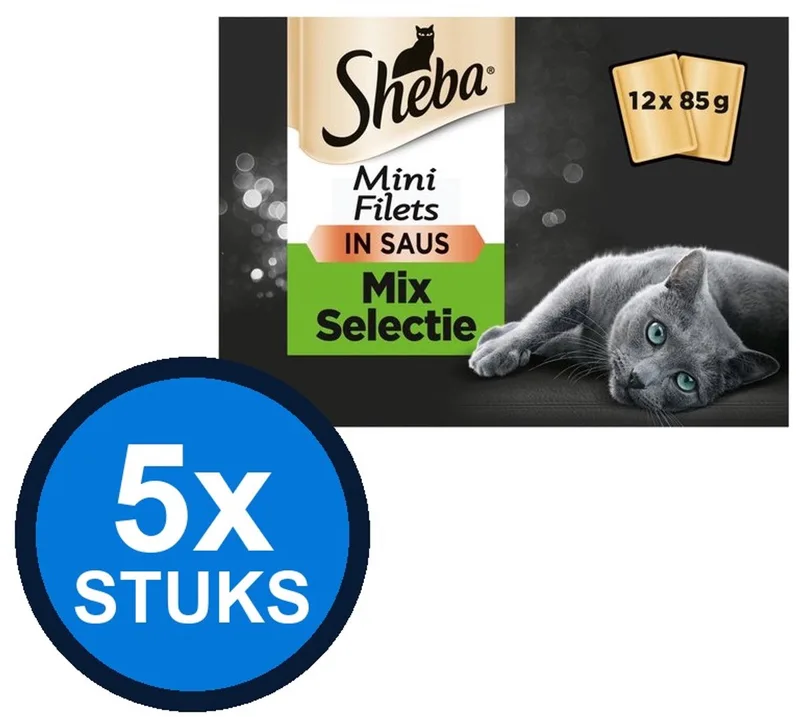 5x Sheba - Mini Filets Mix Selectie in Saus Multipack - Kattenvoer Natvoer - 12x85g by Sheba – product photo