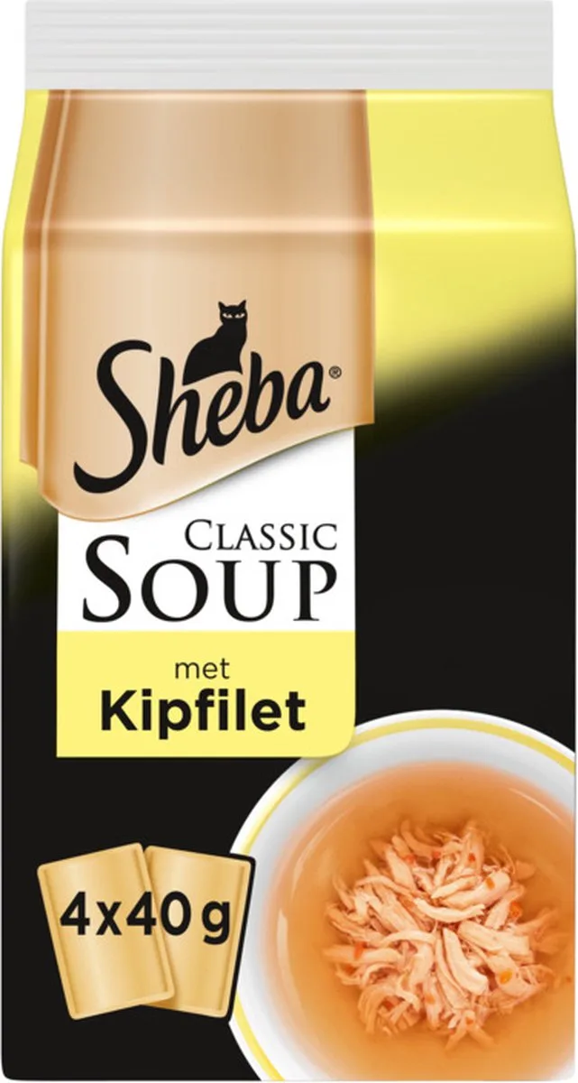 6x Sheba - Classic Soup Kip - Kattenvoer - 6x 4x40g (960g) fra Sheba – produktbillede